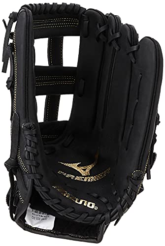 Mizuno 13" Premier Series Slowpitch Softball Glove - Black/Gold, Utility H Web, Adult