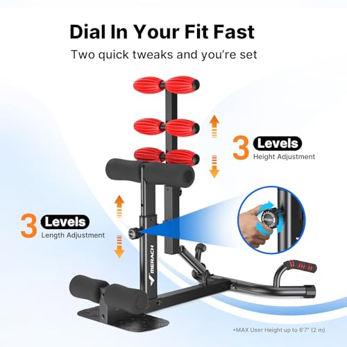 MERACH Adjustable Deep Squat Machine for Women - Black & Red, XL Home Gym Equipment