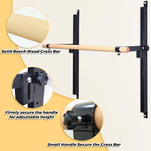 Black 60-inch Wall Mount Ballet Barre, Height Adjustable for Home Studio