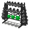 Heavy Duty Dumbbell Rack with Double Side Extensions - Black, Large
