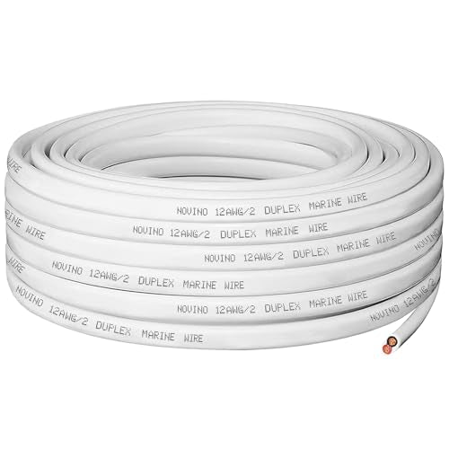100 ft Marine Grade 12/2 Duplex Tinned Copper Wire - Heavy Duty 12 AWG Marine Electrical Cable