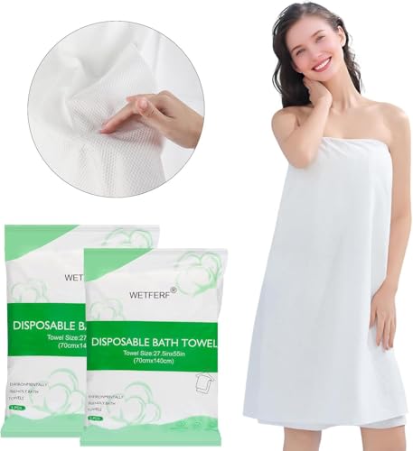 20 Pack Large Disposable Bath Towels 55x27.5 Inches Thick for Travel & Spa