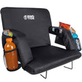 BRAWNTIDE Black Stadium Seat with Back Support & Foam Cushion - 21"