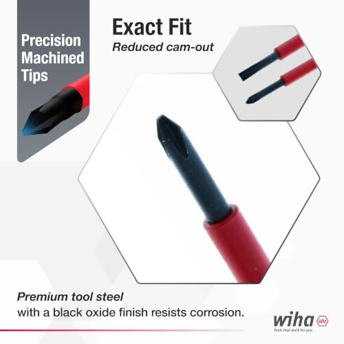 Wiha PicoFinish Insulated Slotted & Phillips Precision Screwdriver Set - 8-Piece