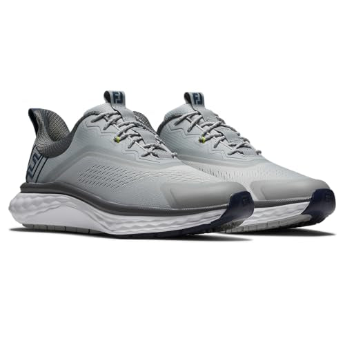 FootJoy Men's FJ Quantum Golf Shoes Grey/White/Blue 10.5 Waterproof Breathable