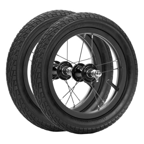 High-Traction Wheel Set for Strider 12-Inch Balance Bikes - Black, Pneumatic Tires