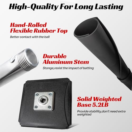 Portable Batting Tee for Baseball Softball 25-37 Inch Height Adjustable Training Equipment