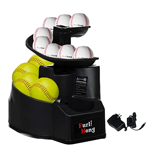 Rechargeable Baseball Softball Toss Machine with Adjustable Height & Speed
