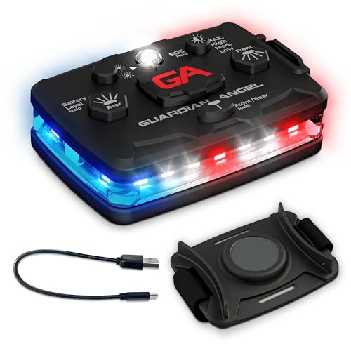 Guardian Angel Elite Safety Light Blue & Red 1-Pack - Wearable, Hands-Free Visibility