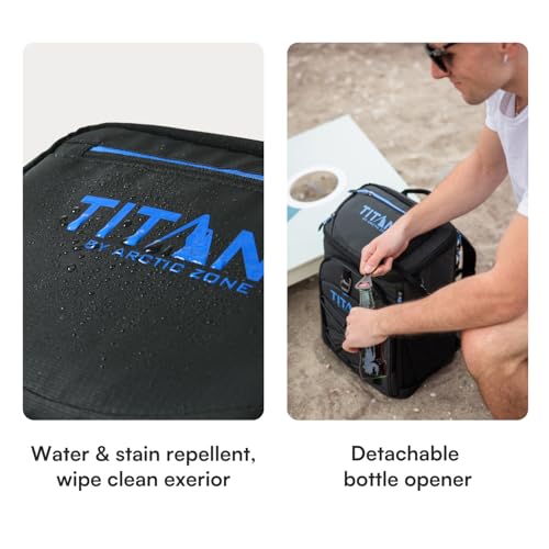 Titan Deep Freeze Ice Wall Backpack Cooler 30 Can - Cobalt Carbon Black Variation