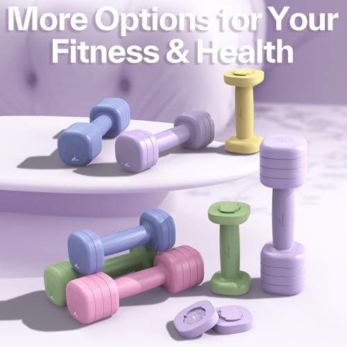 Aura Lavender Adjustable Dumbbell Set of 2 for Women - 5 lb x 2