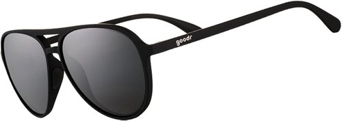 Goodr Operation: Blackout Polarized Aviator Sunglasses - Large Size, Black Frame, UV400 Protection