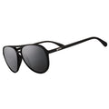 goodr Operation: Blackout Polarized Aviator Sunglasses , Large Sized (Mach G), Black Solid Frame with Black Non-Reflective Glare Reducing Lenses, UV400 Protection, No Slip, No Bounce