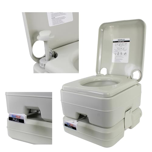 SEAFLO 2.6 Gallon Portable Camping Toilet with Waste Level Indicator - Off-Grid RV Boat