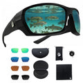 Grizzly Fishing Polarized Sunglasses Kit - 4 Lenses, TR-90 Frame, Eye Protection - Black/Green