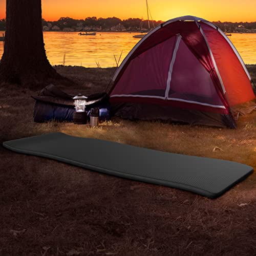 Wakeman Outdoors 2-Pack Black Foam Sleeping Pads 0.75-Inch Thick Waterproof Camping Mats