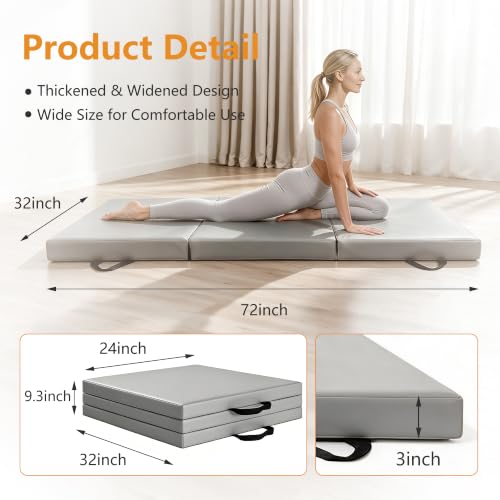 Rufvnel 3 Inch Thick Yoga Mat - Extra Large Folding Exercise & Pilates Mat