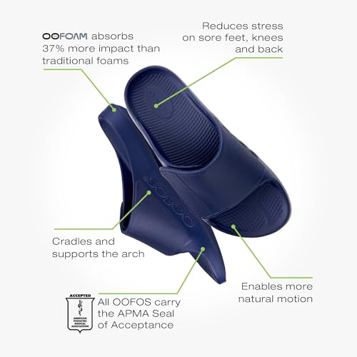 OOFOS OOahh Sport Flex Recovery Sandal Women Men Navy 14 Women/12 Men