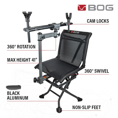 BOG Hunting Rest Chair with Adjustable Height and Swivel for Shooting Stability
