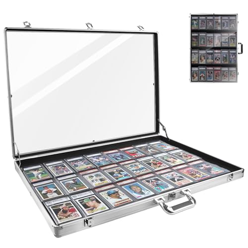Silver 24x20 Trading Card Display Case Aluminum for Sports & TCG Collection