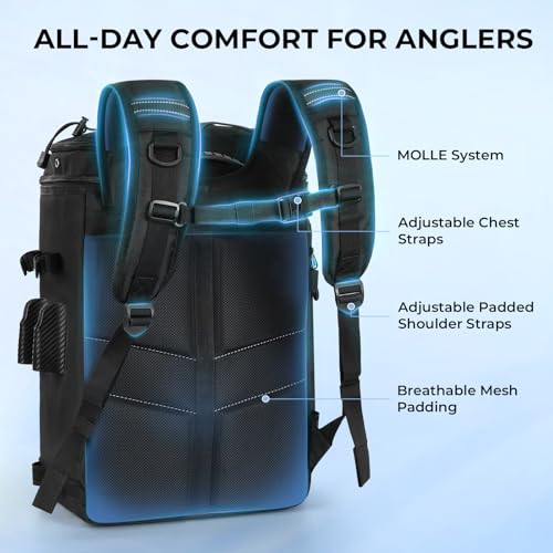 Calamus GearMaster Fishing Backpack with Bait Binder - Pro Black, 4 Tackle Boxes