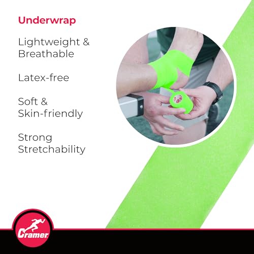 Bright Green Cramer Athletic Tape Underwrap Bulk Case of 48 Rolls - 2.75 x 30 Yards
