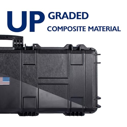 43-Inch Waterproof & Crushproof Rifle Case with Wheels, Lockable, 3 Layer Foam, TSA Approved – GRWOLF