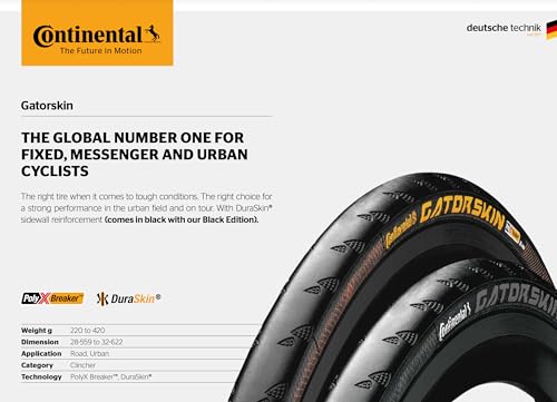 Continental Gatorskin Black Edition 700x32 Road Bike Tire - Puncture-Resistant