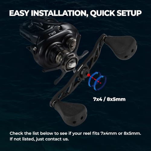 GOMEXUS Flat Max-35 Knob Power Handle for Shimano & Daiwa Baitcasting Reels, 7x4mm, 120mm Length