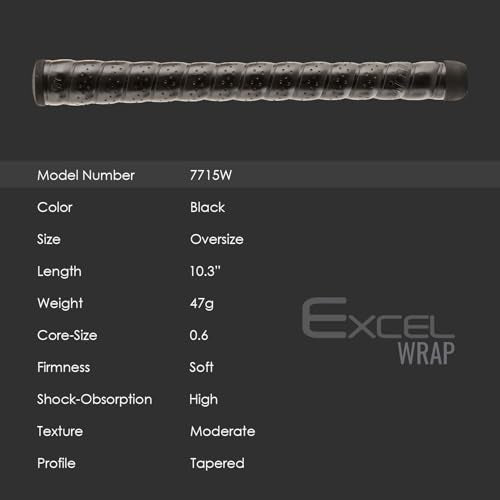 Winn Excel Oversize Black Golf Grip Set of 9 - Durable Replacement Accessory