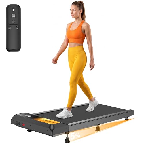 Gkyet 2.5HP Under Desk Walking Treadmill with 5% Incline, Remote & Compact Design