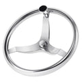 QYMOPAY 13.5" Marine Stainless Steel Boat Steering Wheel with Nut & Turning Knob