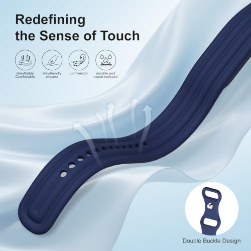 Waterproof Silicone Fitbit & Google Compatible Air Band - Fog Blue Variation