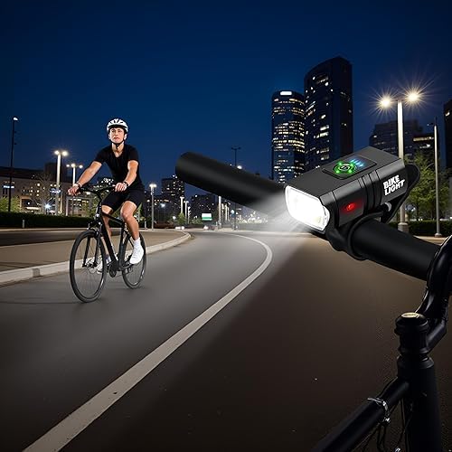 XIGUANFAVOR Bike Headlight, Bike Lights for Night Riding, Waterproof Aluminum Alloy, 1000LM T6X2 High Beam, Handlebar Mount with Mounting Strap, Front Bicycle Light for Road Cycling, Mountain Biking
