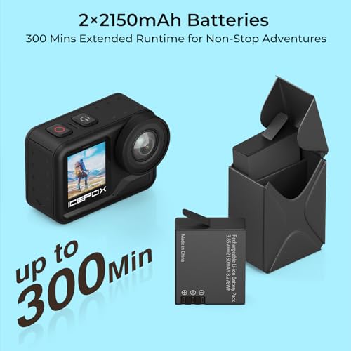 Icefox 4K Action Camera 60FPS 20MP Underwater Waterproof 98ft WiFi