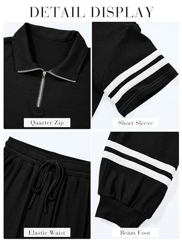 Women's Summer Lounge Sets - Medium Black 2 Piece Outfit for 2026