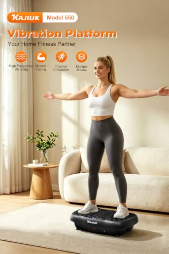 120-Level Vibration Plate Exercise Machine with Resistance Bands for Full Body Workout