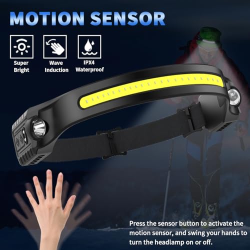 ZioeYiue Rechargeable Headlamp 10 Pack with 230° Wide Beam & 5 Lighting Modes