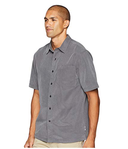 Men's Desert Pucker Short Sleeve Shirt - Asphalt Large with Temperature-Regulation Technology