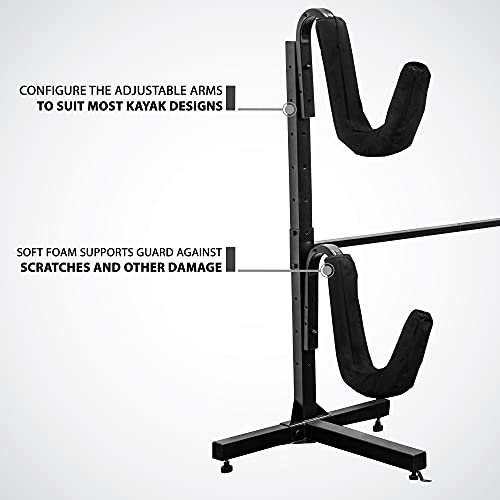 Freestanding Kayak Storage Rack 2 Level Heavy Duty Indoor Outdoor