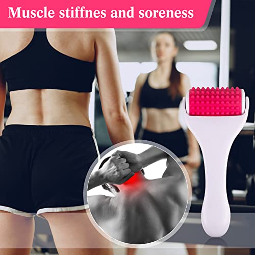 Muscle Roller Massager Set - Silicone Foam Rollers for Full Body Relief - White & Rosy Variation
