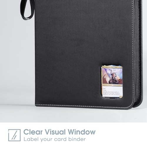 ProCase 900-Pocket Card Binder with Clear Window - Black
