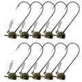 Reaction Tackle Stand-Up Shaky Head Jigs for Bass Fishing - Green Pumpkin / 1/8 Oz - 5 Pack