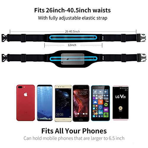Blue Running Belt Fanny Pack for Men & Women Reflective Waist Pack Adjustable Fitness Bag