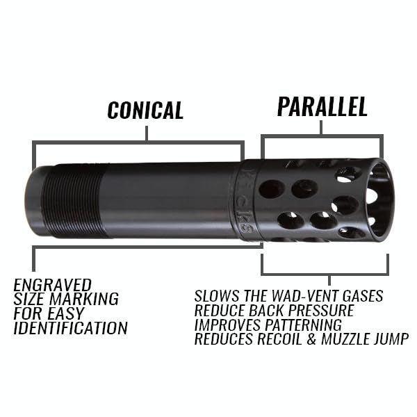 12 GA Waterfowl Choke Tube Full/BER/Stoger 2000/Black Stainless Steel, Ported