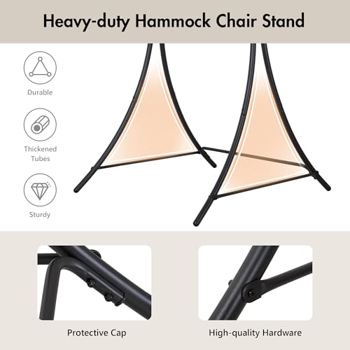 ANOW Heavy Duty Adjustable Hammock Chair Stand - Indoor & Outdoor Support