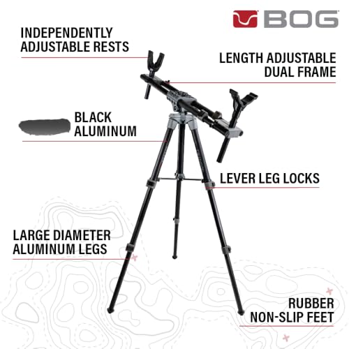 BOG FieldPod Dual-Frame Hunting Tripod with Adjustable Shooting Rest - Lightweight & Durable, Fits Rifles &