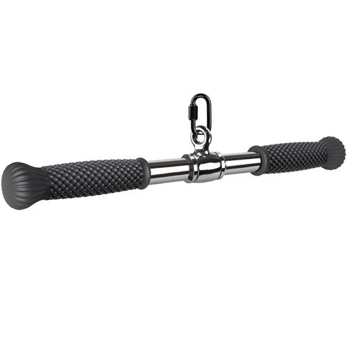 SELEWARE Rotating Straight Bar Cable Machines Attachments for Gym, Pull Down Bar Press Down Bar with Non-Slip Rubber Handle, Universal Attachment for Cable Machines, 18 Inch