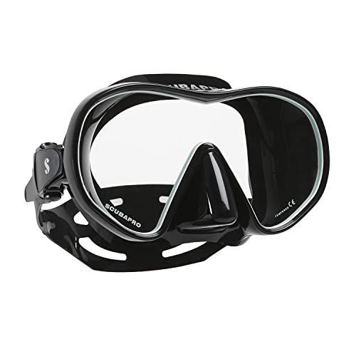 ScubaPro Solo Snorkeling Dive Mask Black - One Size, Frameless, Low Volume