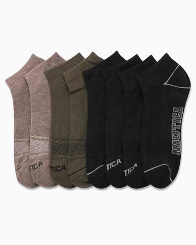 Nautica Men's Low Cut Cushioned No Show Socks 6 Pack - Graphite Heather